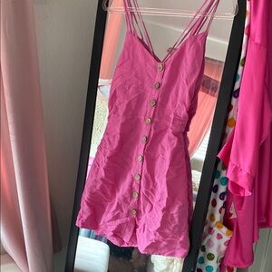NWT Pink Button-Down Strappy Zara Dress